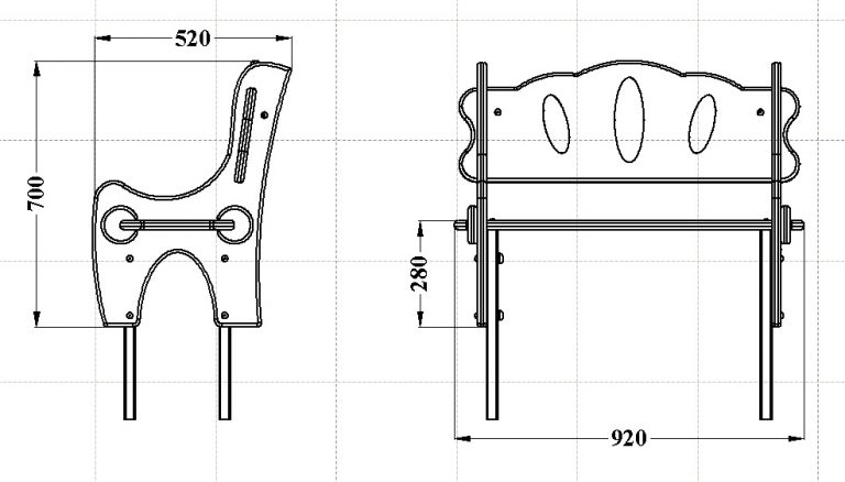 Детская скамейка размеры